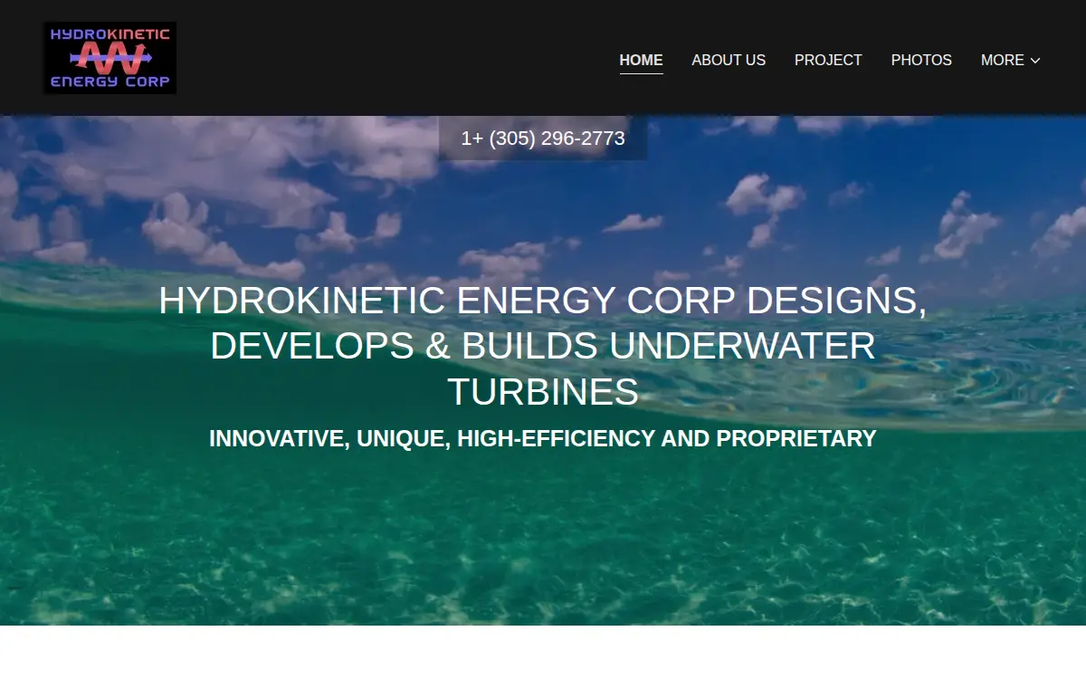 Homepage of Hydrokinetic Energy CORP.