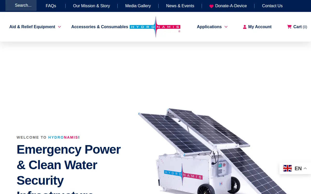 Homepage of Hydronamis LLC