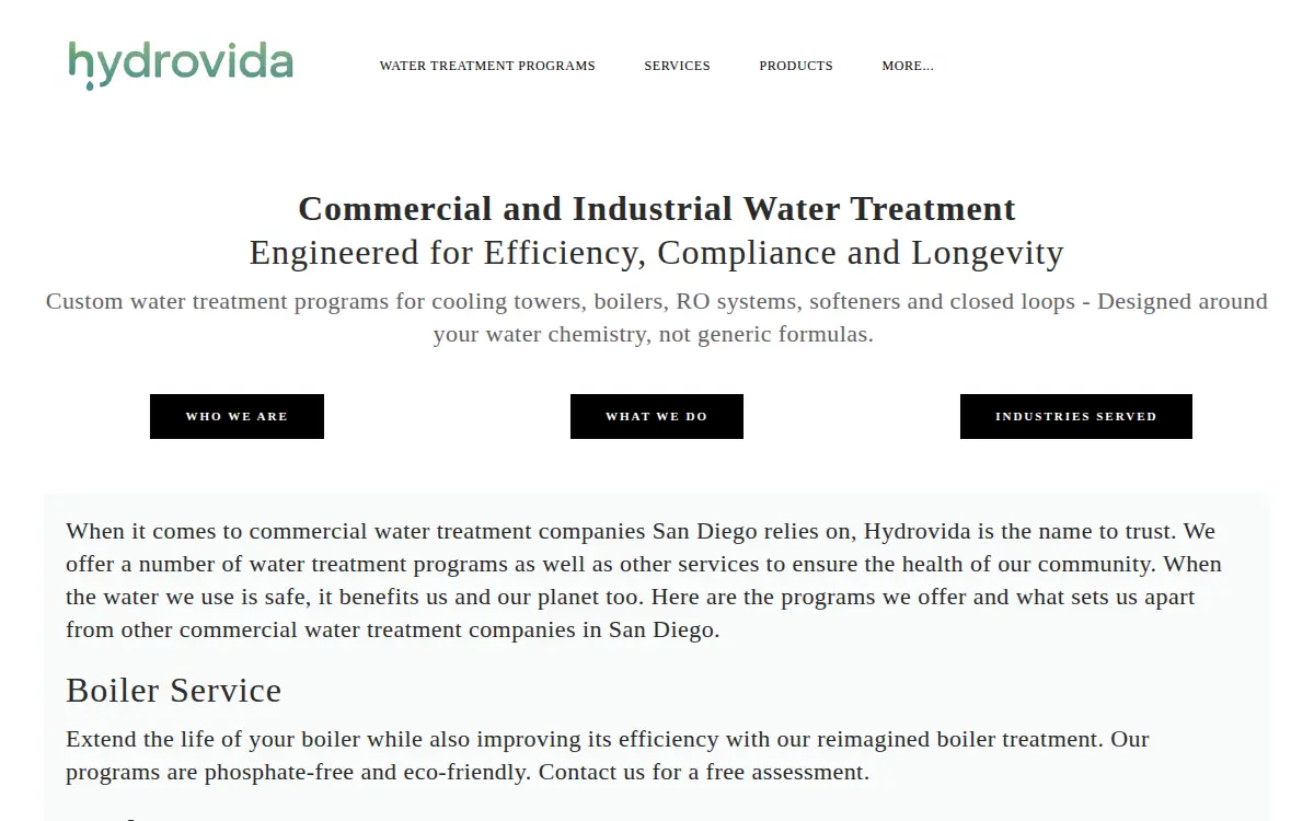 Homepage of Hydrovida