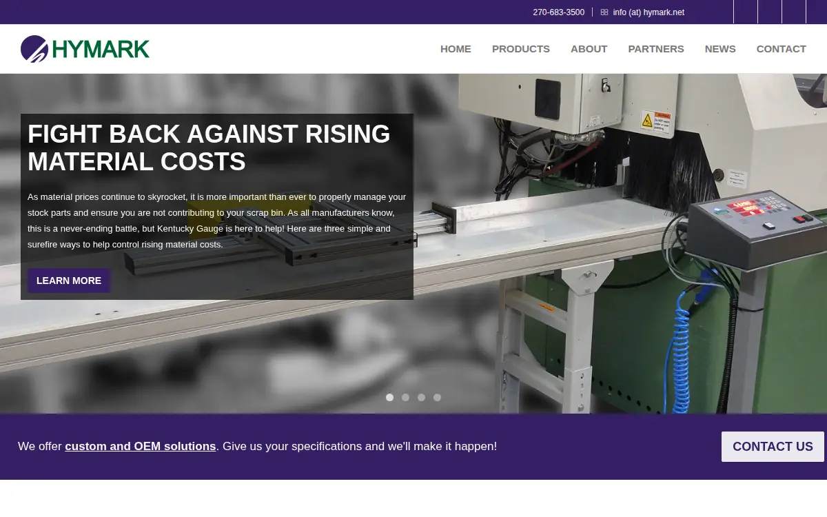Homepage of Hymark, LTD. CO.