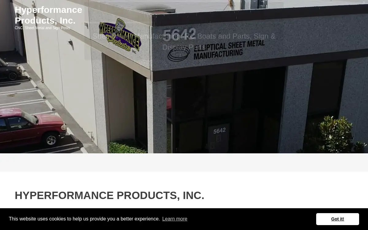 Homepage of Hyperformance Products INC