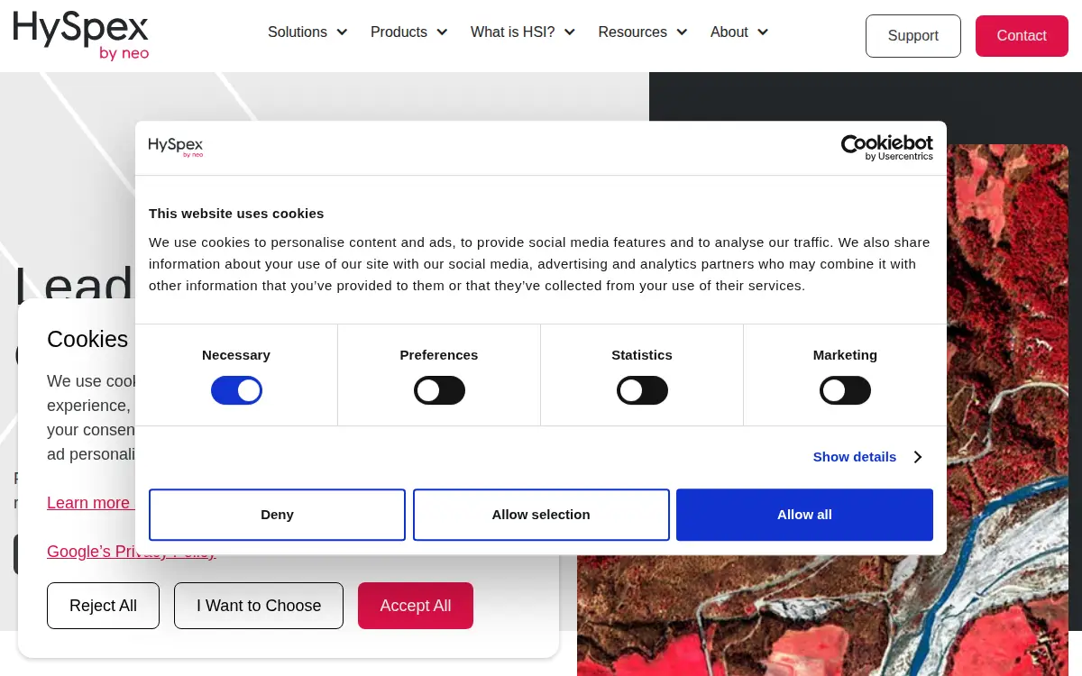 Homepage of Hyspex INC
