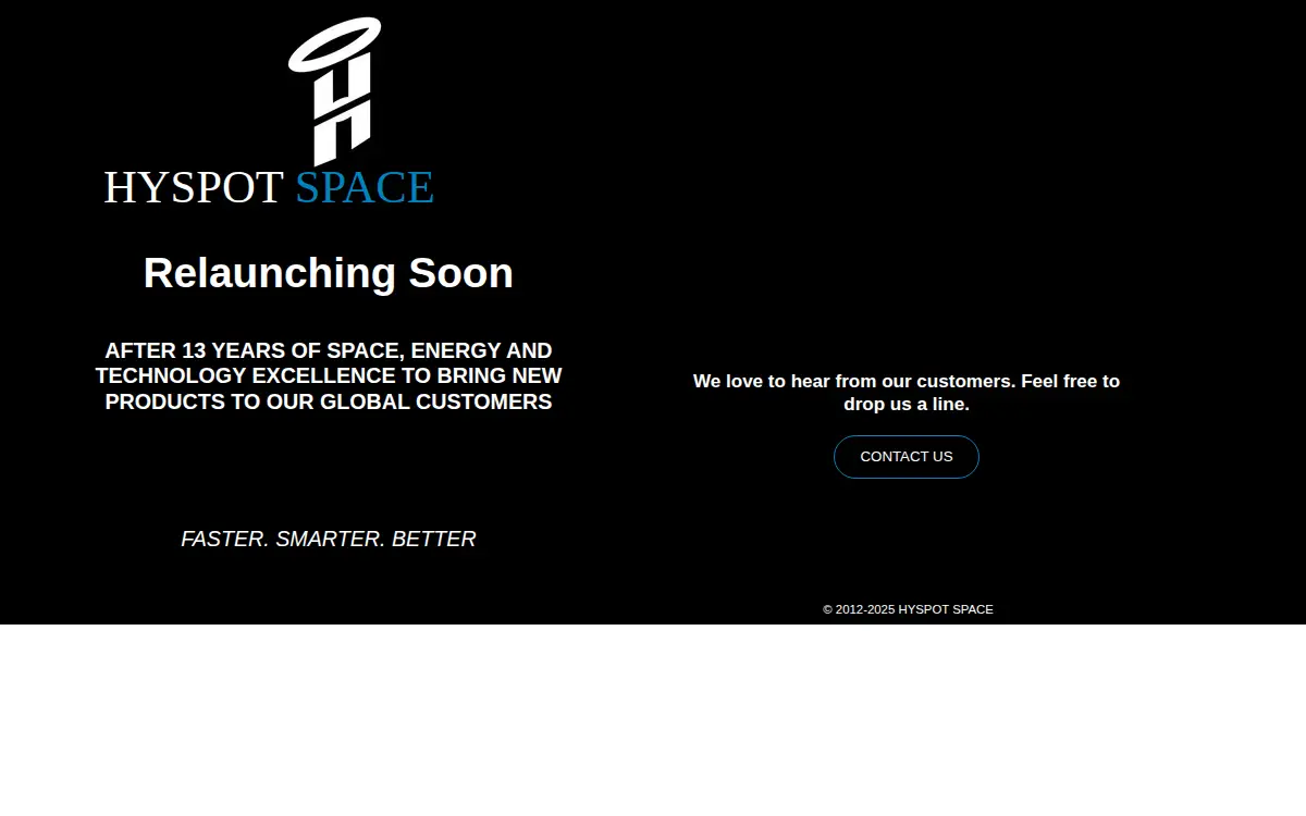 Homepage of Hyspot Space LLC