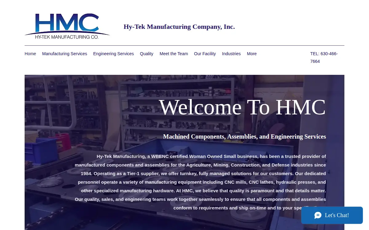 Homepage of Hy-tek Manufacturing Co., INC.