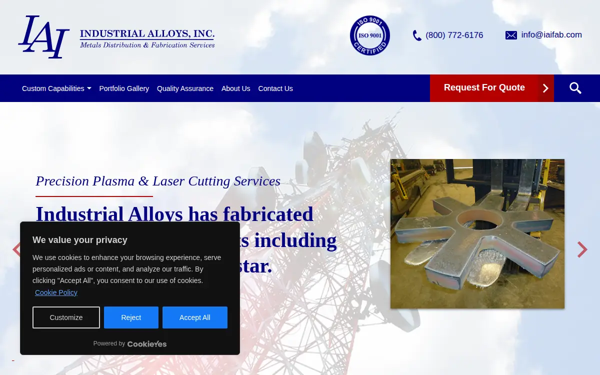 Homepage of Industrial Alloys INC