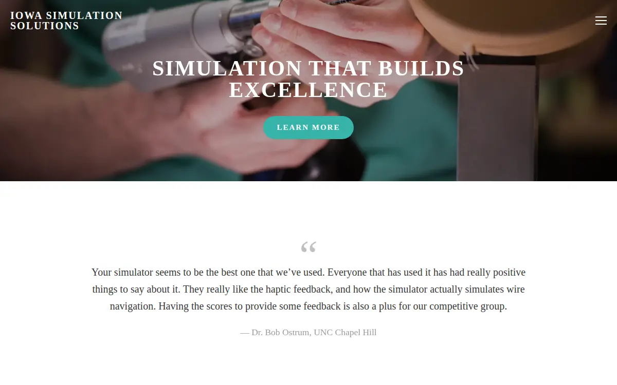 Homepage of Iowa Simulation Solutions, LLC