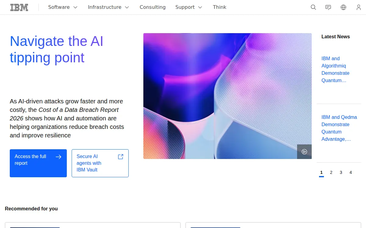 Homepage of International Business Machines Corporation