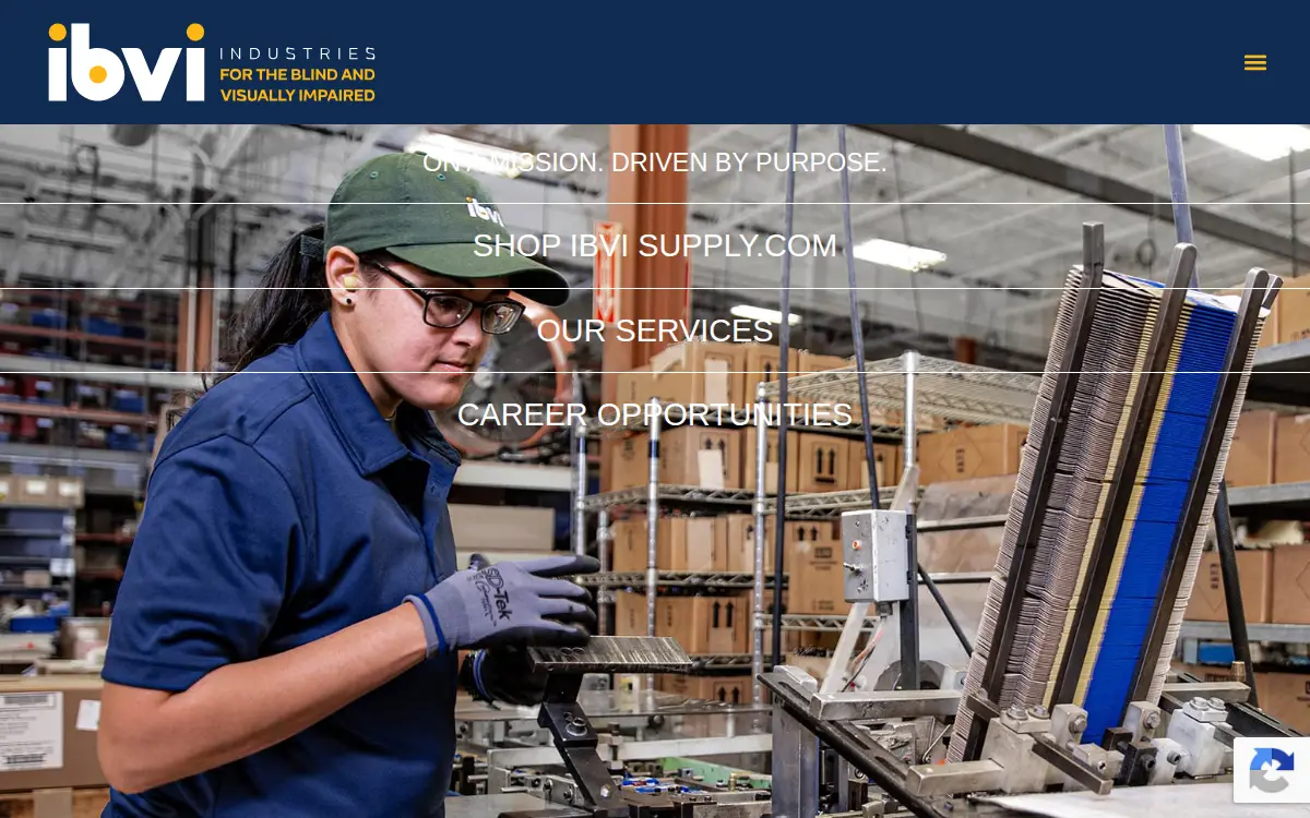 Homepage of Industries for the Blind and Visually Impaired, INC.