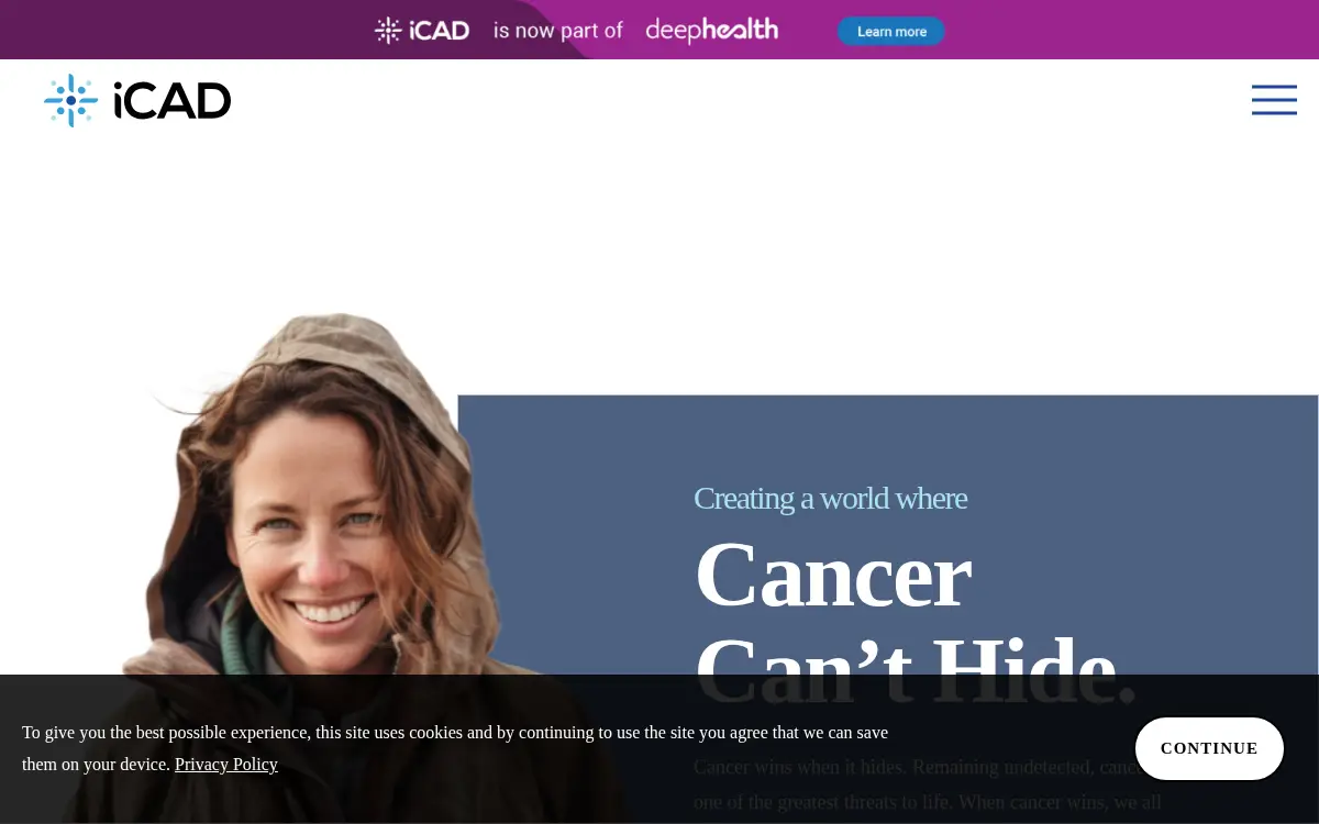Homepage of Icad, INC.