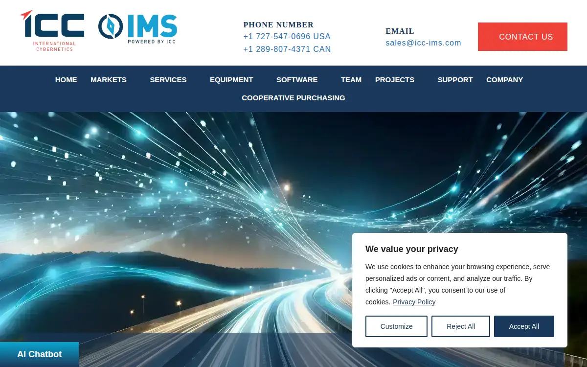 Homepage of International Cybernetics Company, LP