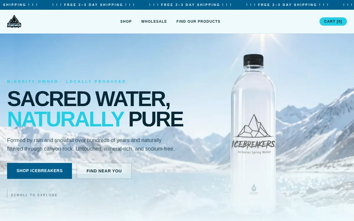 Homepage of Icebreakers Artesian Spring Water LLC