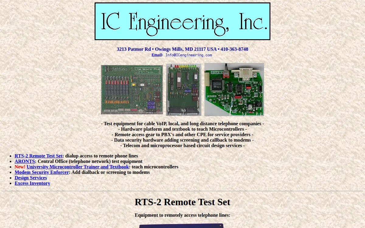 Homepage of Ic Engineering INC
