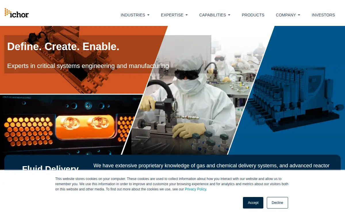 Homepage of Ichor Systems INC