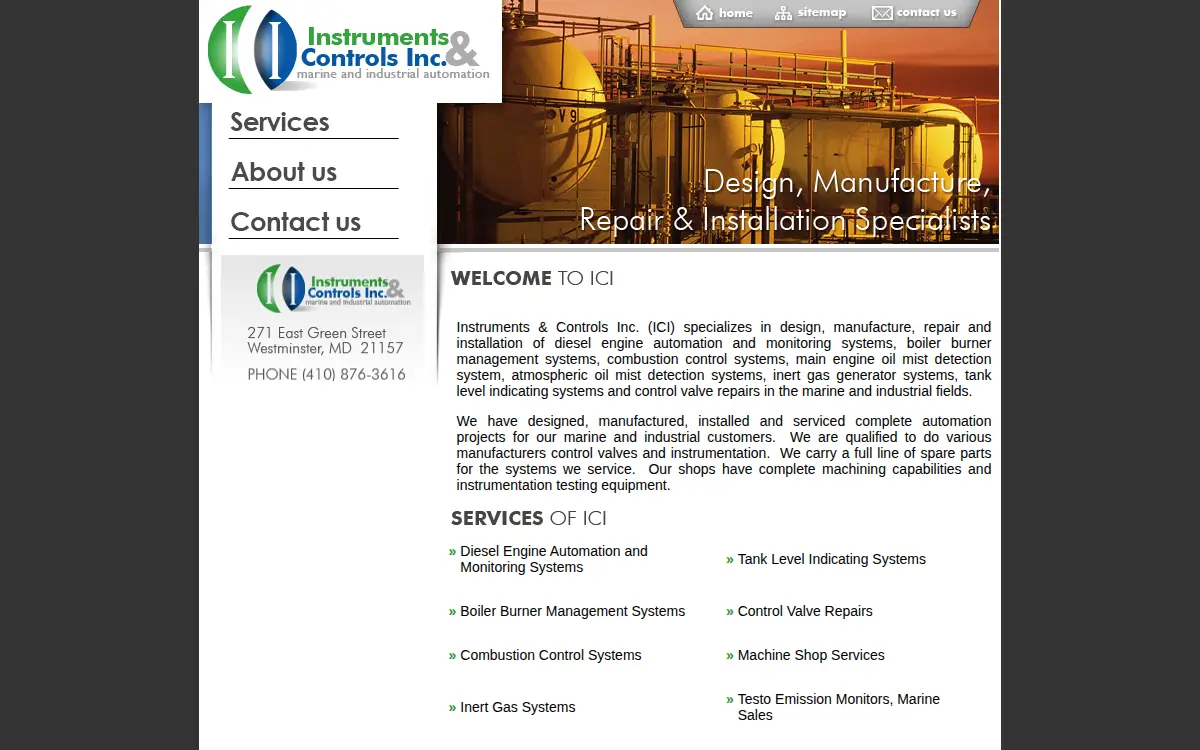 Homepage of Instruments and Controls, INC.