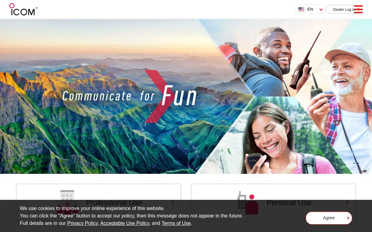 Homepage of Icom America, Incorporated