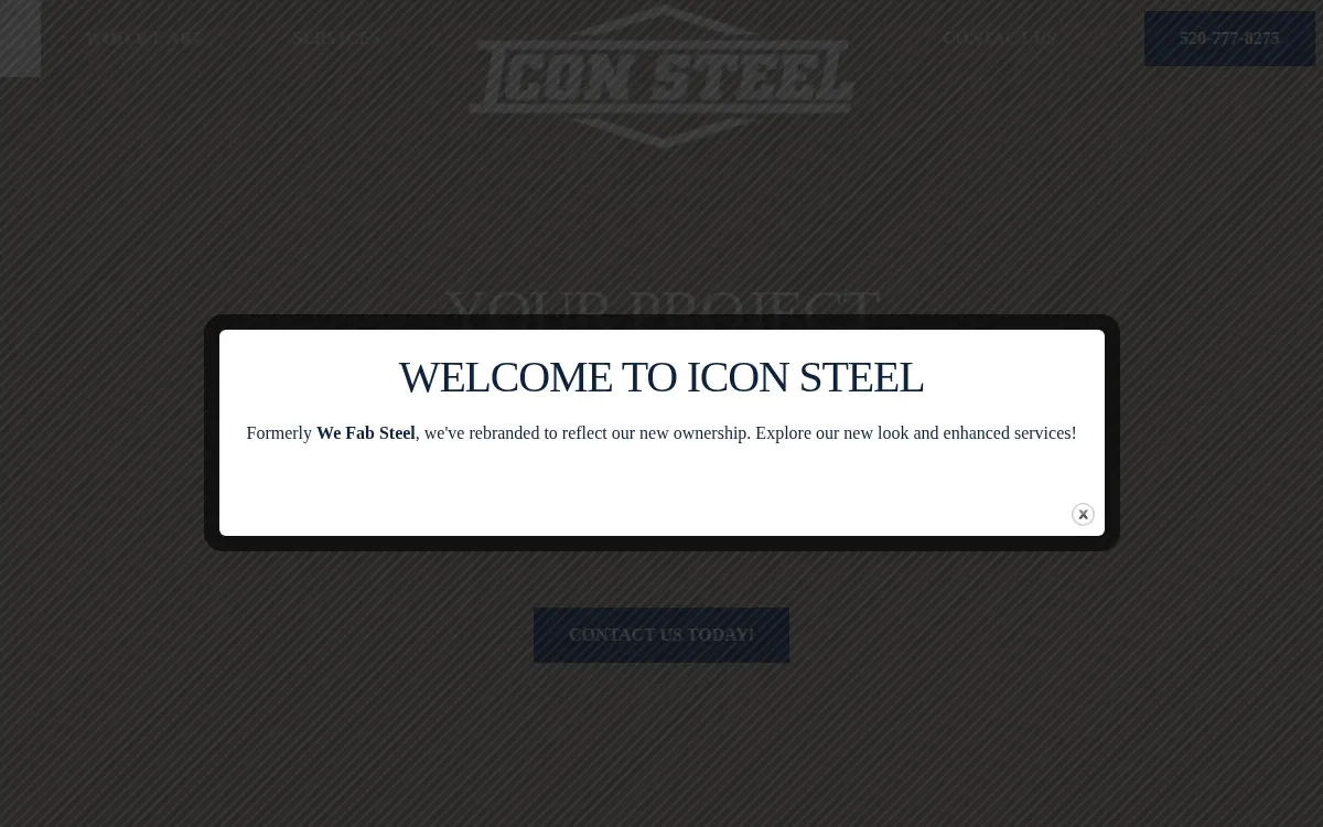 Homepage of Icon Steel LLC