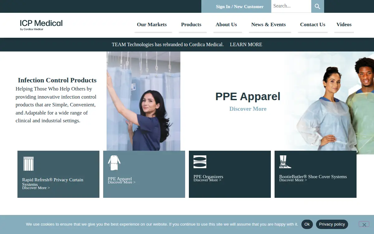 Homepage of Icp Medical LLC