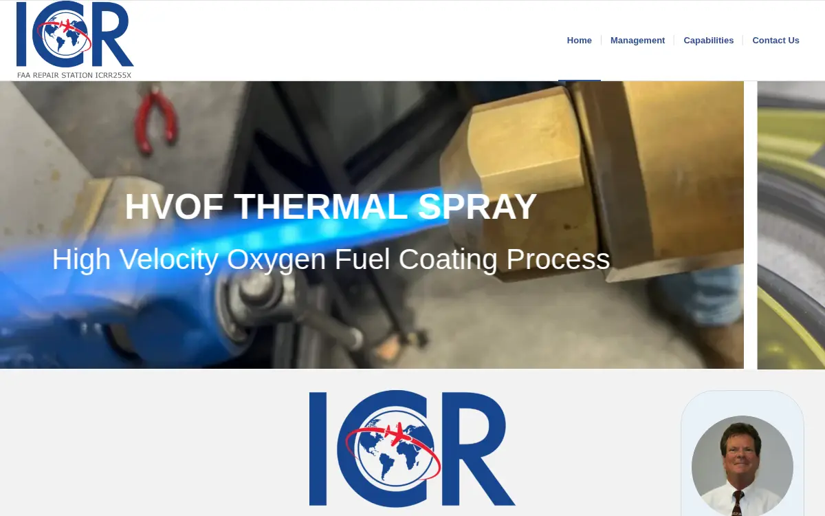 Homepage of International Component Repair LLC