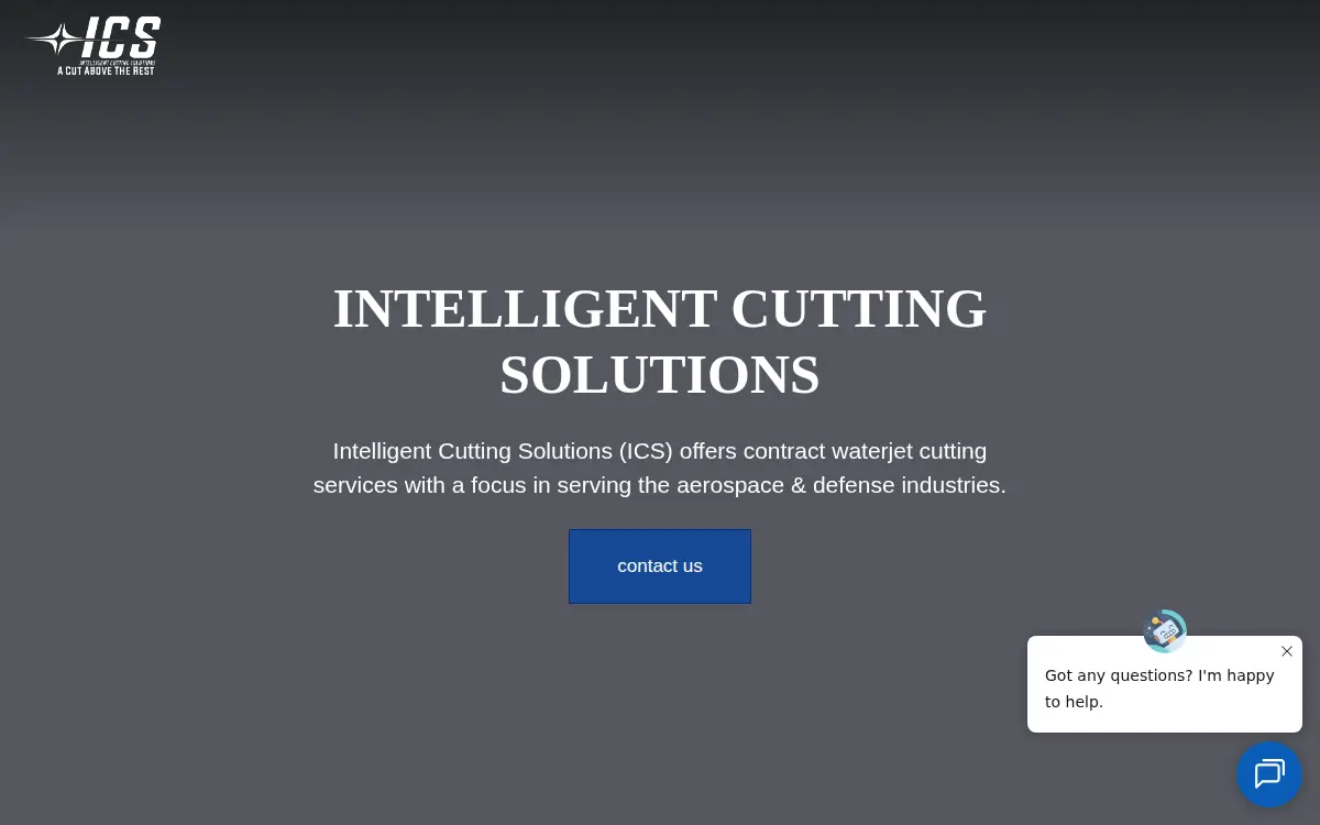 Homepage of Intelligent Cutting Solutions, LLC