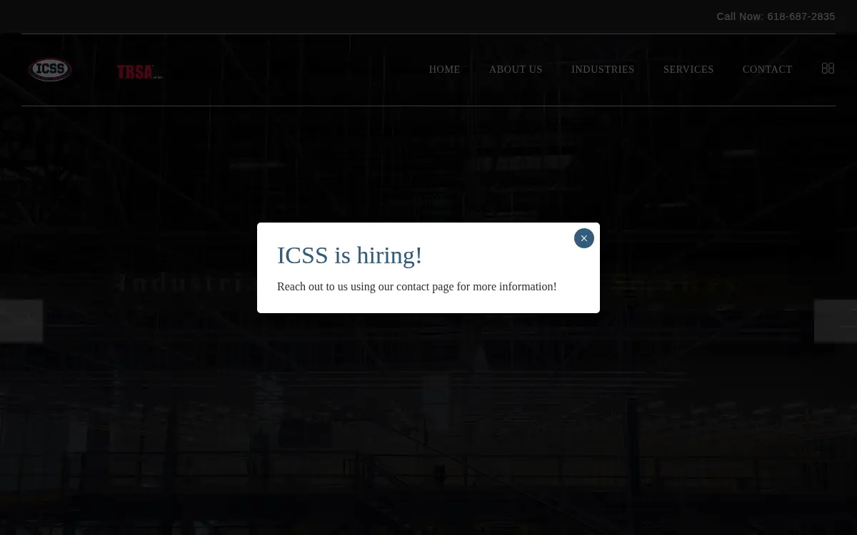 Homepage of Industrial/commercial Sales and Service, L.l.c.