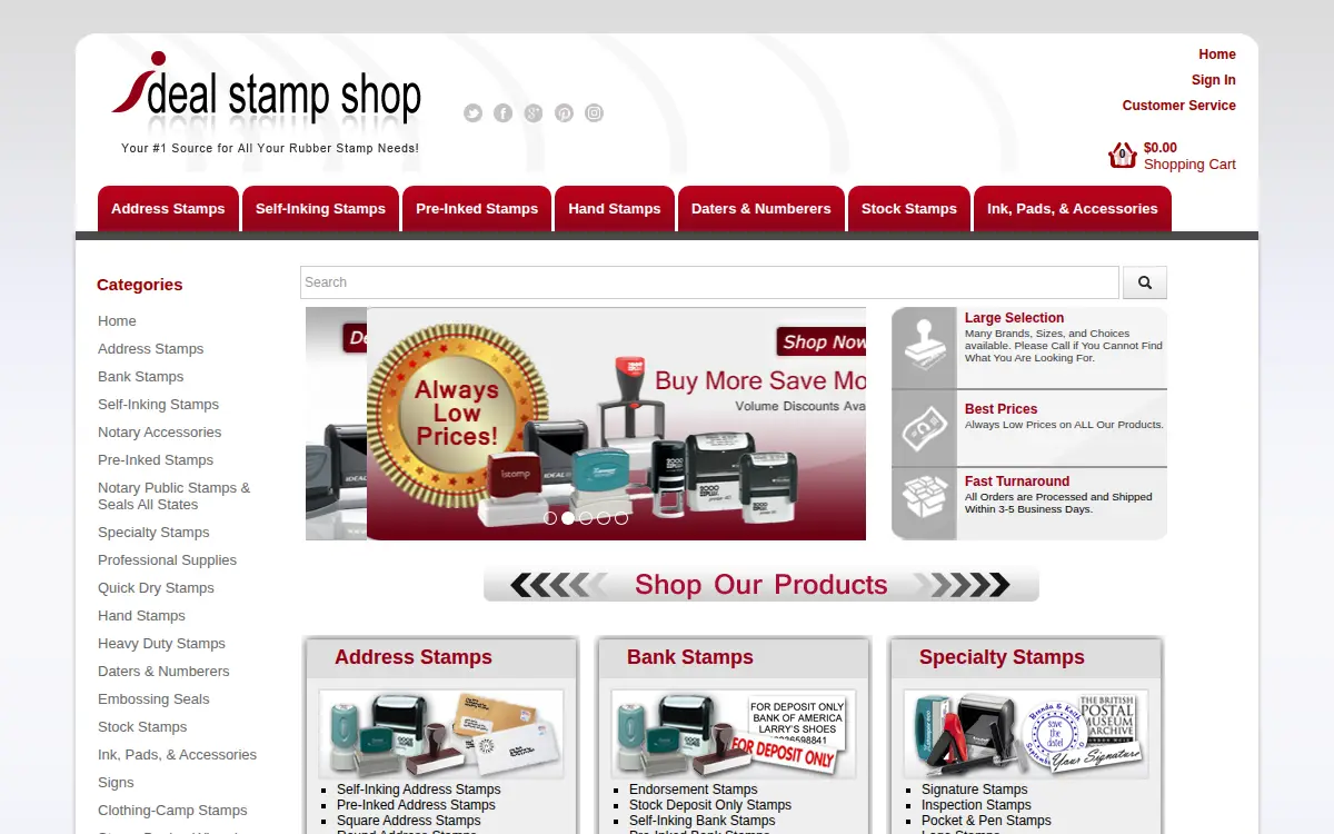 Homepage of Ideal Impressions, INC.
