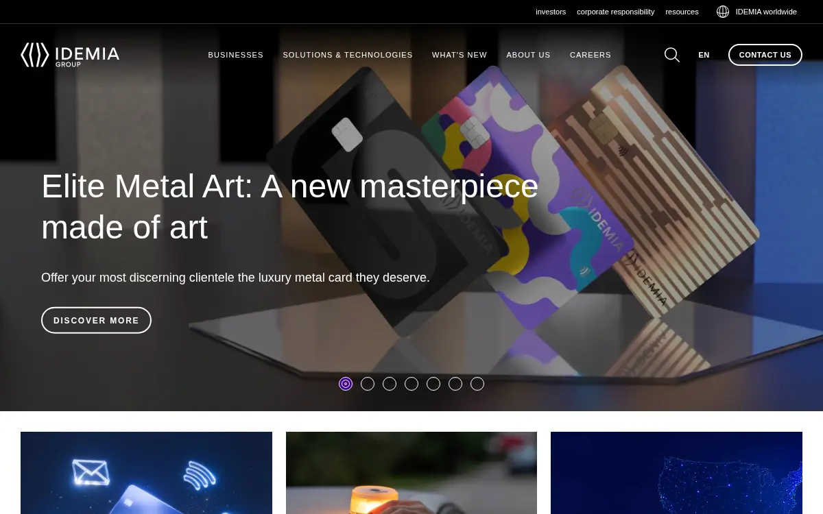 Homepage of Idemia America CORP
