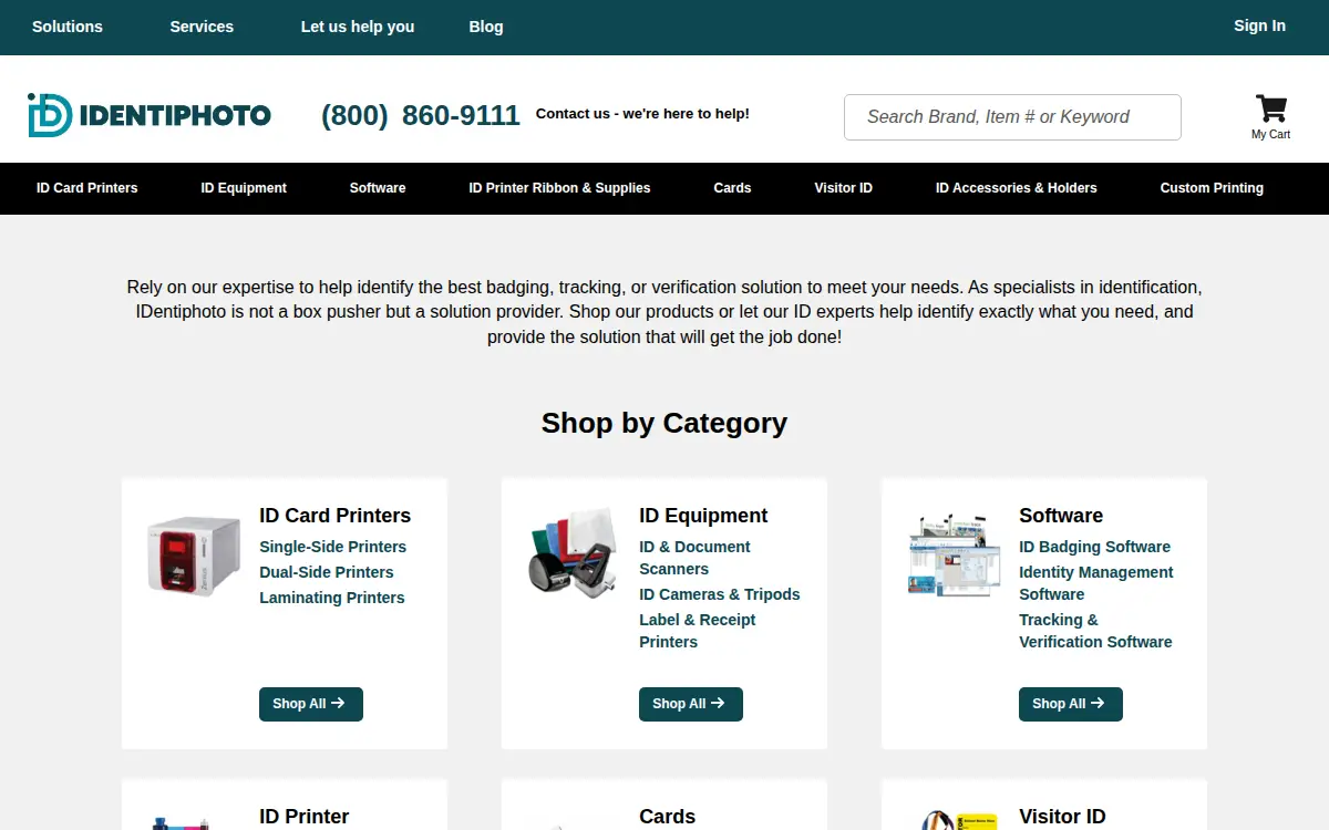 Homepage of Identiphoto, LLC