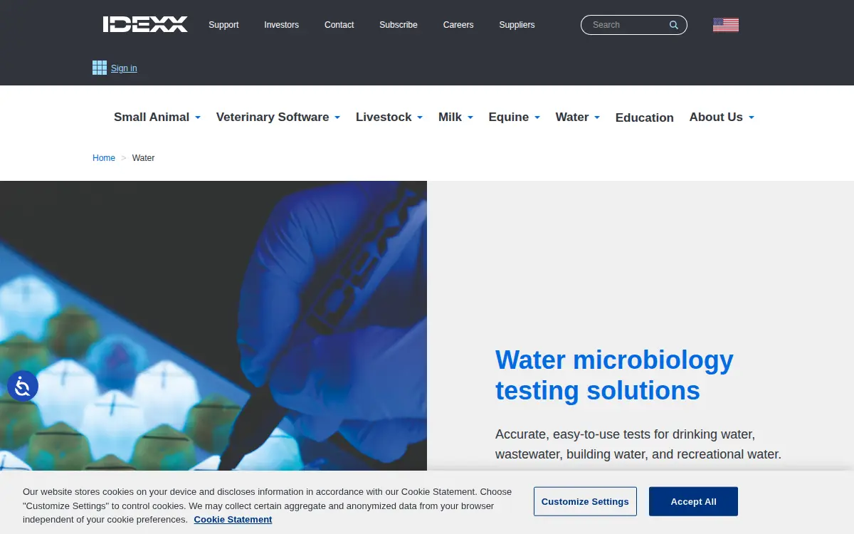 Homepage of Idexx Laboratories INC
