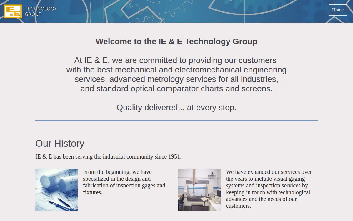 Homepage of Ie & E Industries, INC.