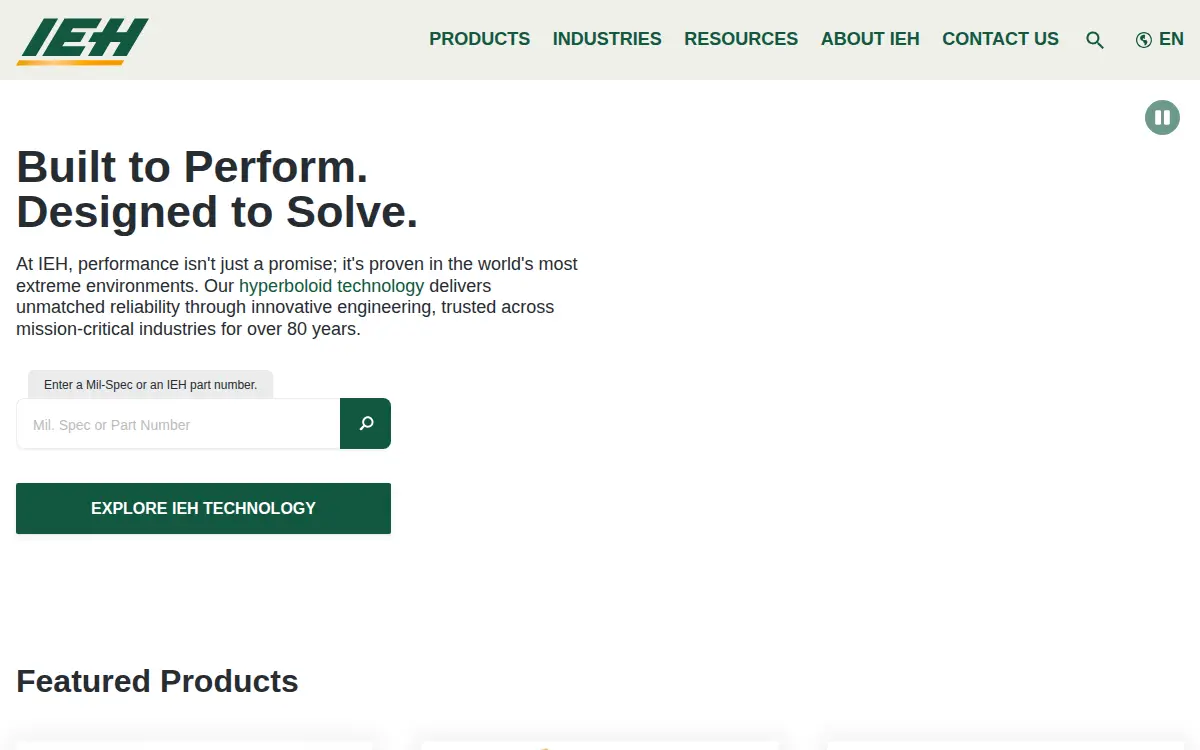 Homepage of Ieh Corporation