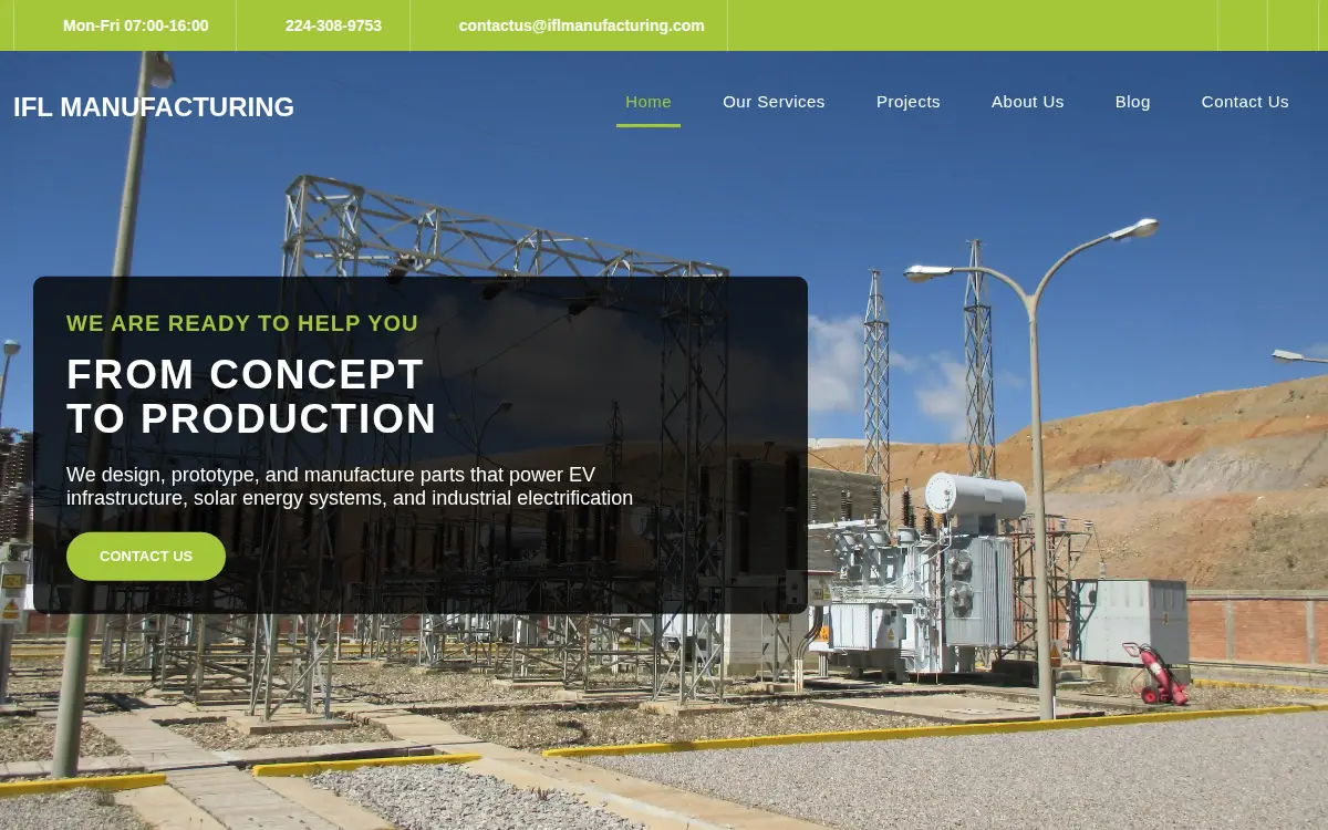 Homepage of Ifl Manufacturing INC.