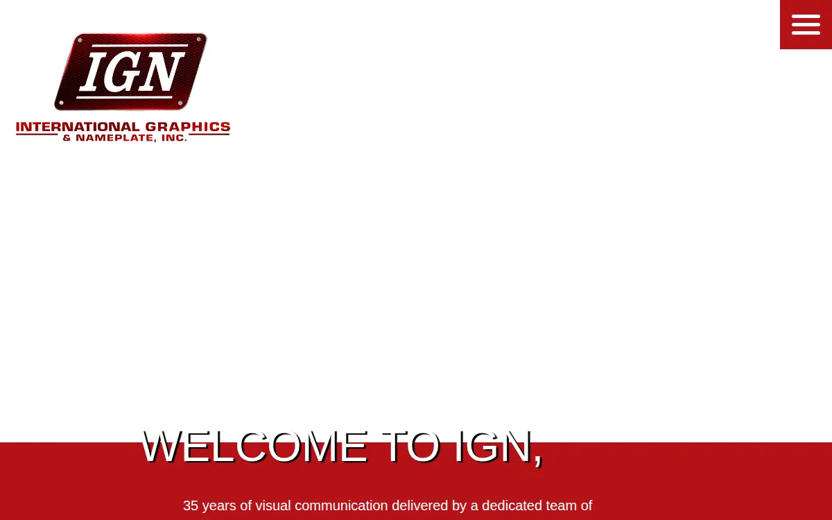 Homepage of International Graphics & Nameplate, INC