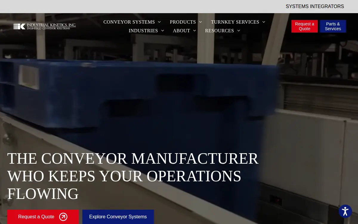 Homepage of Industrial Kinetics INC