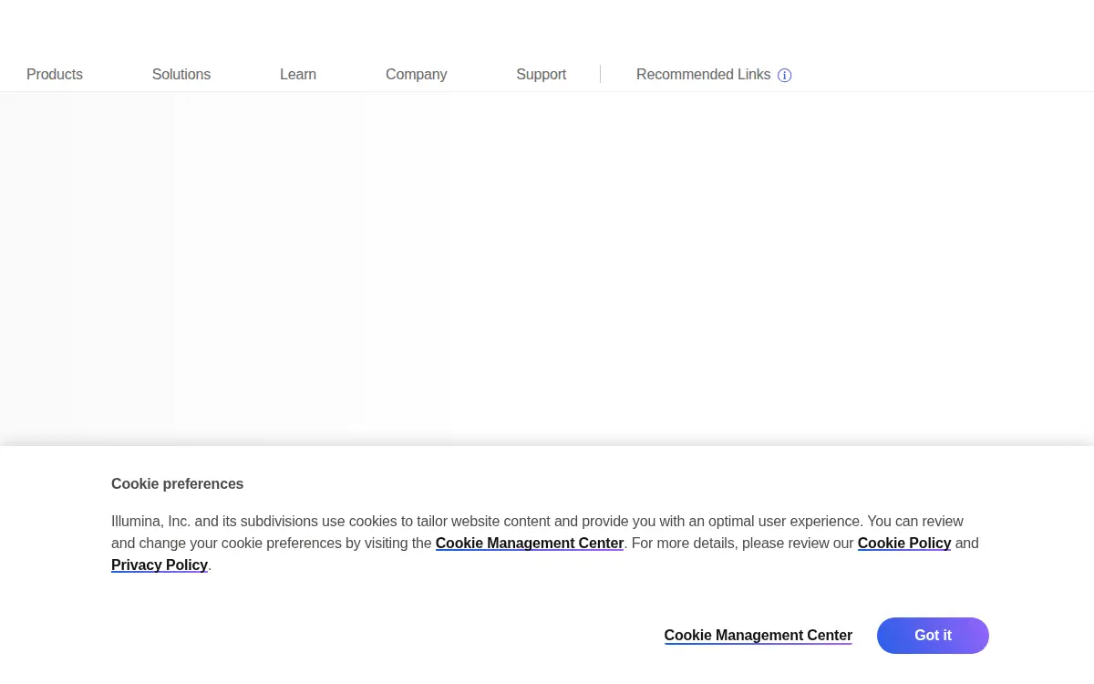 Homepage of Illumina, INC.