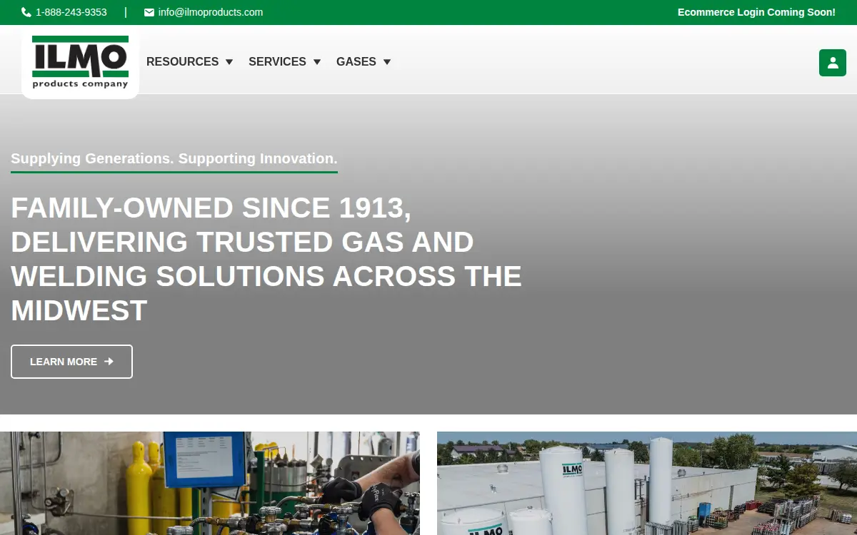 Homepage of Ilmo Products CO