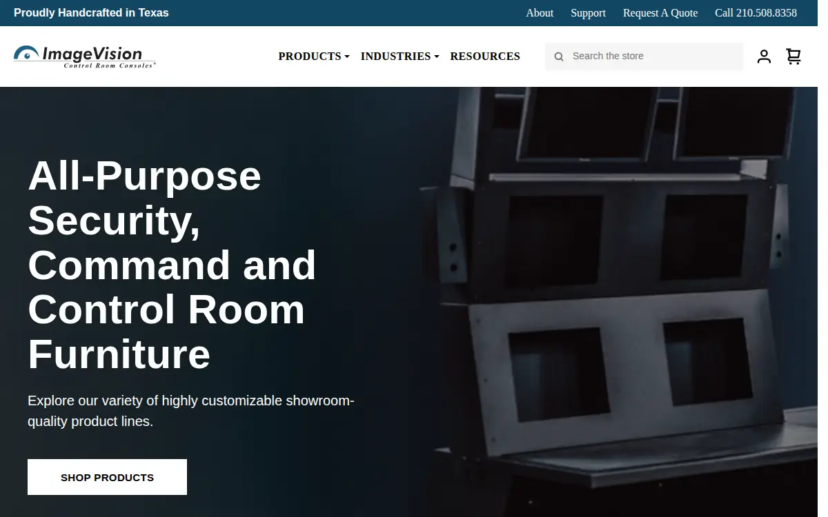 Homepage of Imagevision Consoles, LLC