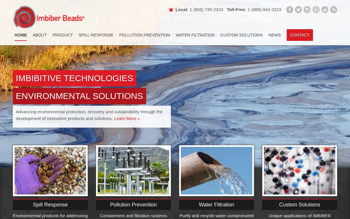 Homepage of Imbibitive Technologies America, INC.