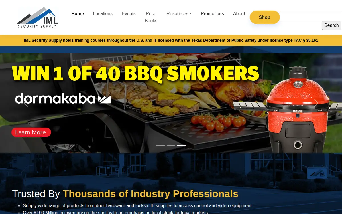 Homepage of Intermountain Lock and Security Supply CO