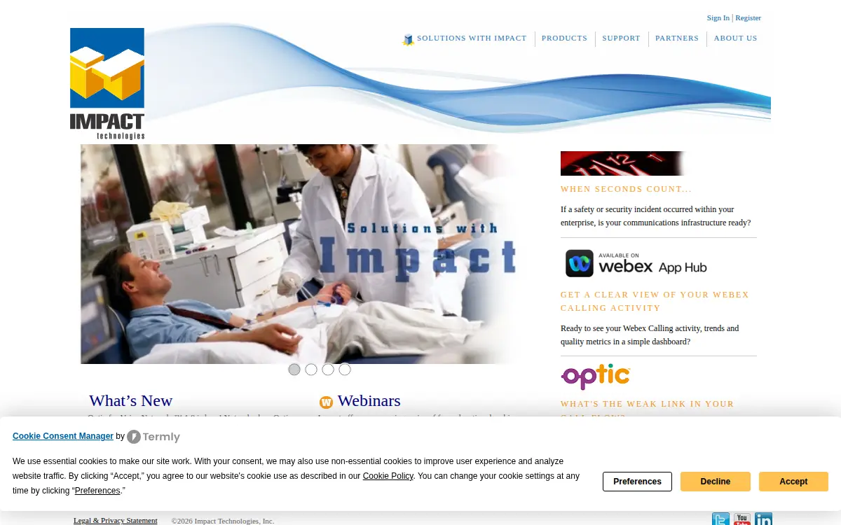 Homepage of Impact Technologies, INC.