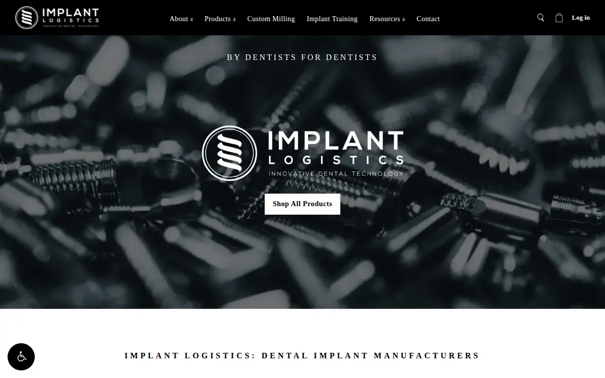 Homepage of Implant Logistics, INC.