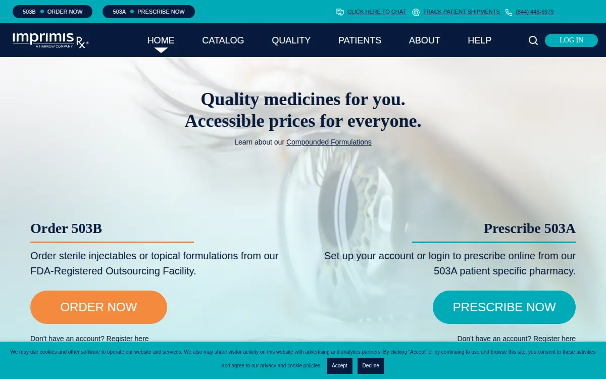 Homepage of Imprimisrx Nj, LLC