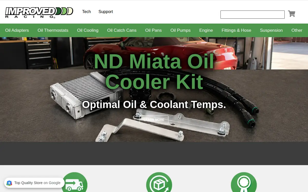 Homepage of Improved Racing Products, LLC