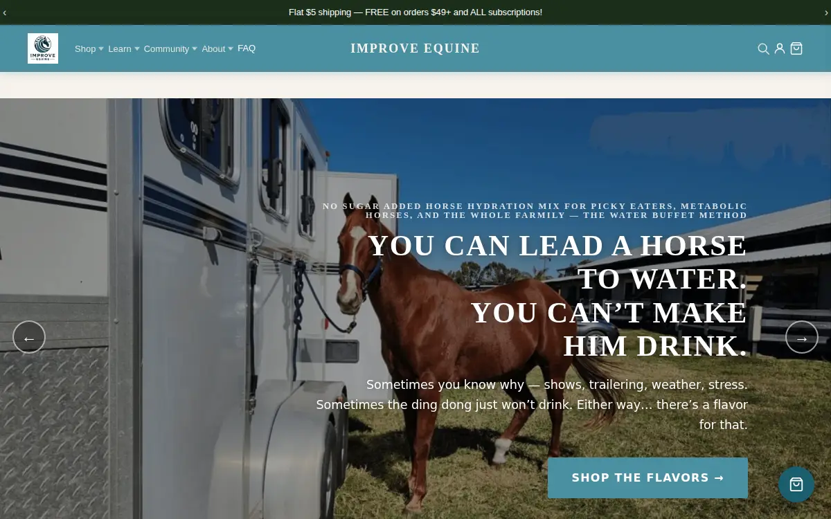 Homepage of Improve Equine INC