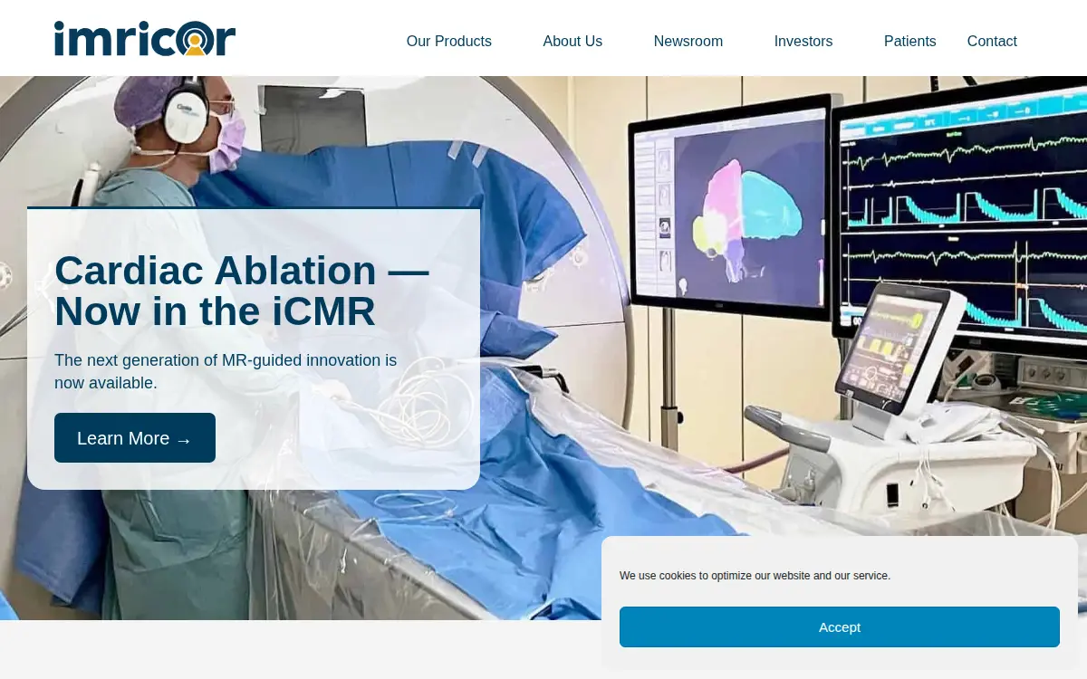 Homepage of Imricor Medical Systems, INC.