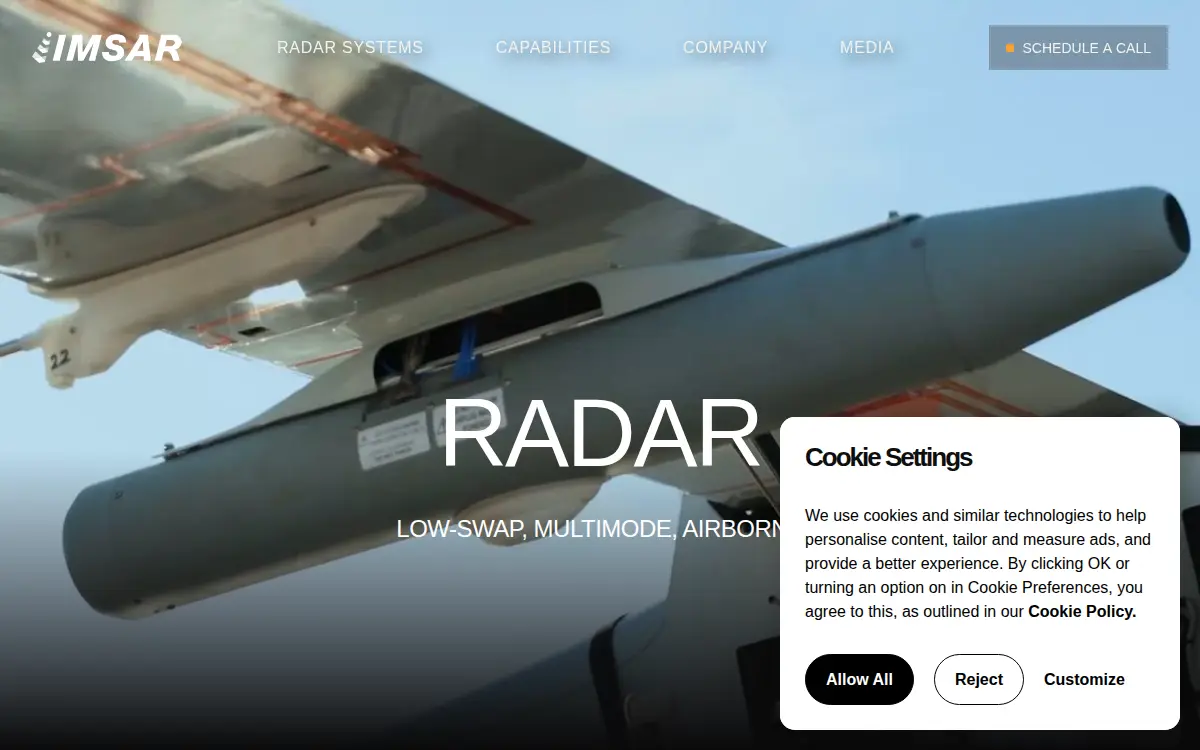 Homepage of Imsar LLC