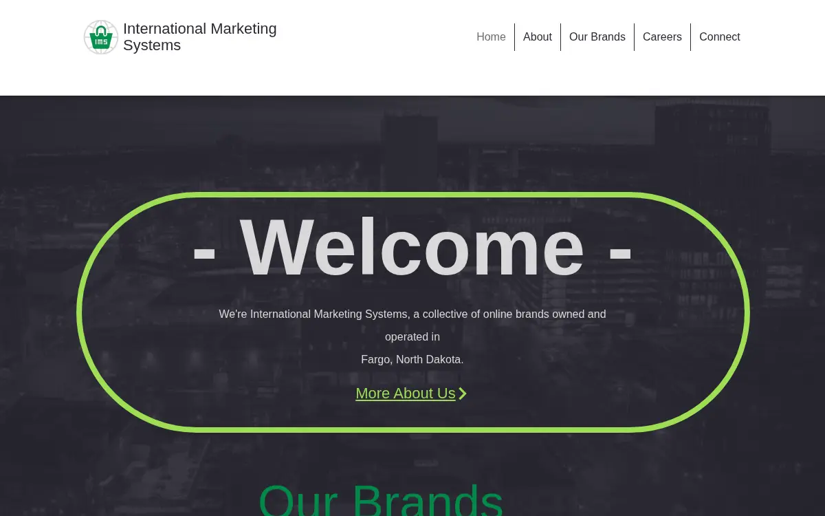 Homepage of International Marketing Systems LTD