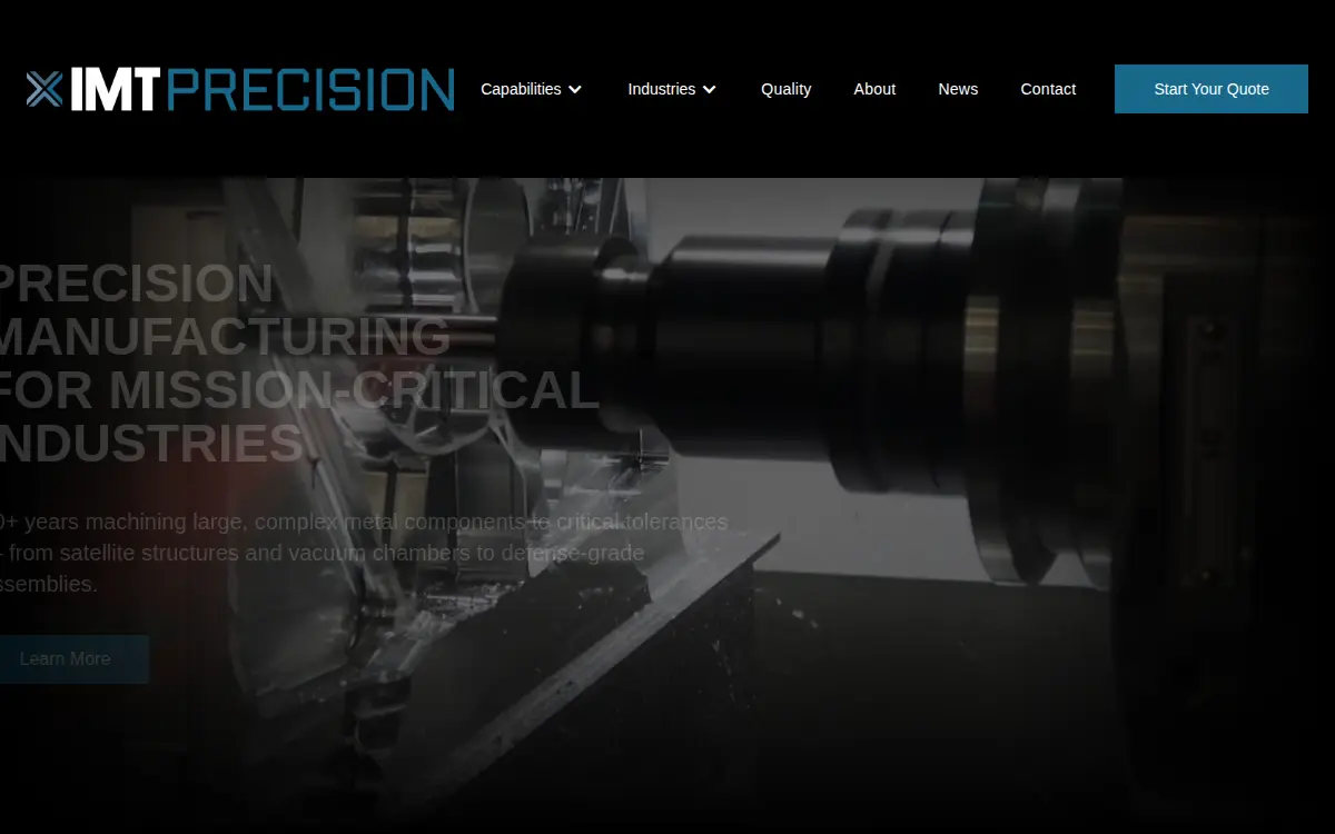 Homepage of I.m.t. Precision, INC.