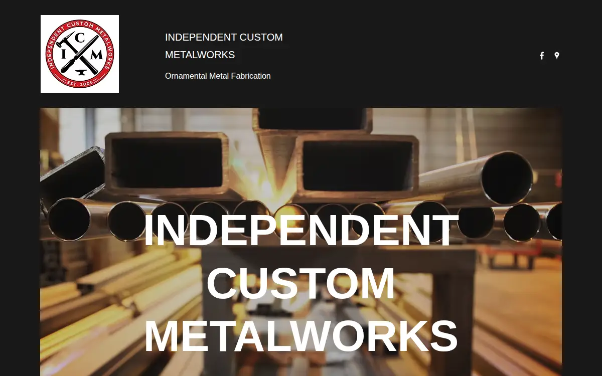 Homepage of Independent Custom Metalworks, LLC