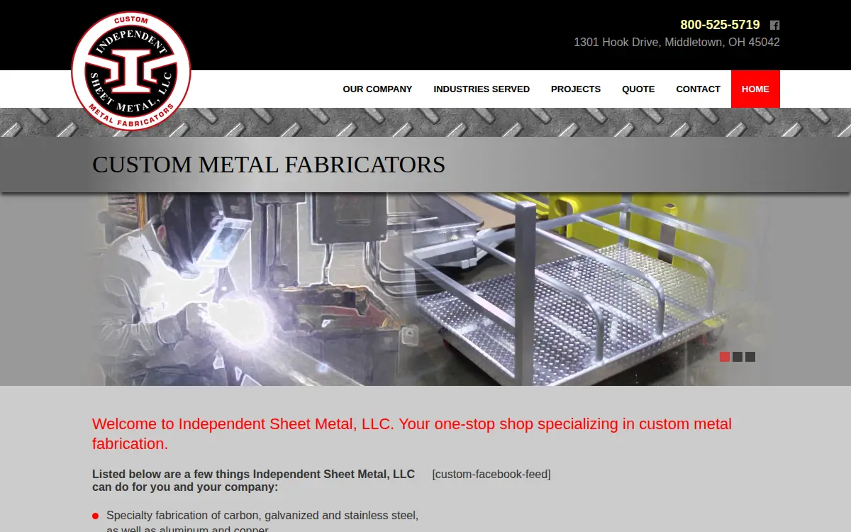 Homepage of Independent Sheet Metal LLC