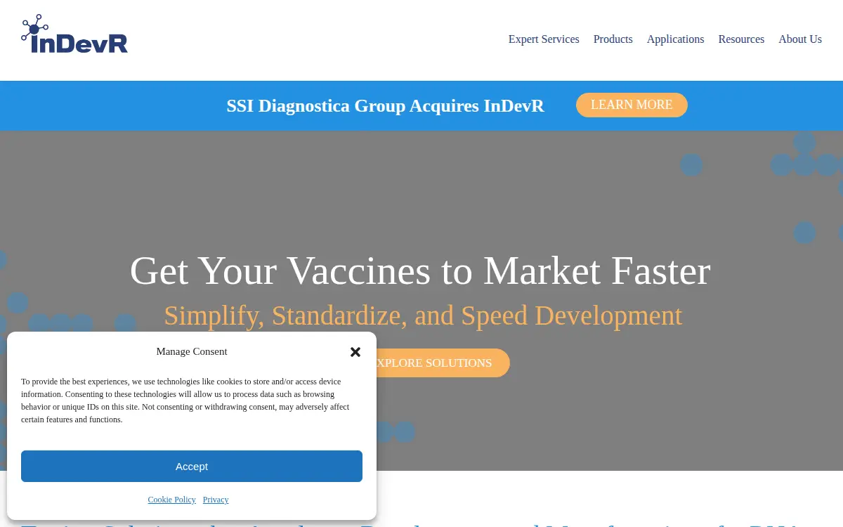 Homepage of Indevr, INC